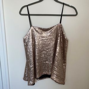 Rose Gold Sequin top, Size Large